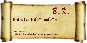 Babala Kálmán névjegykártya